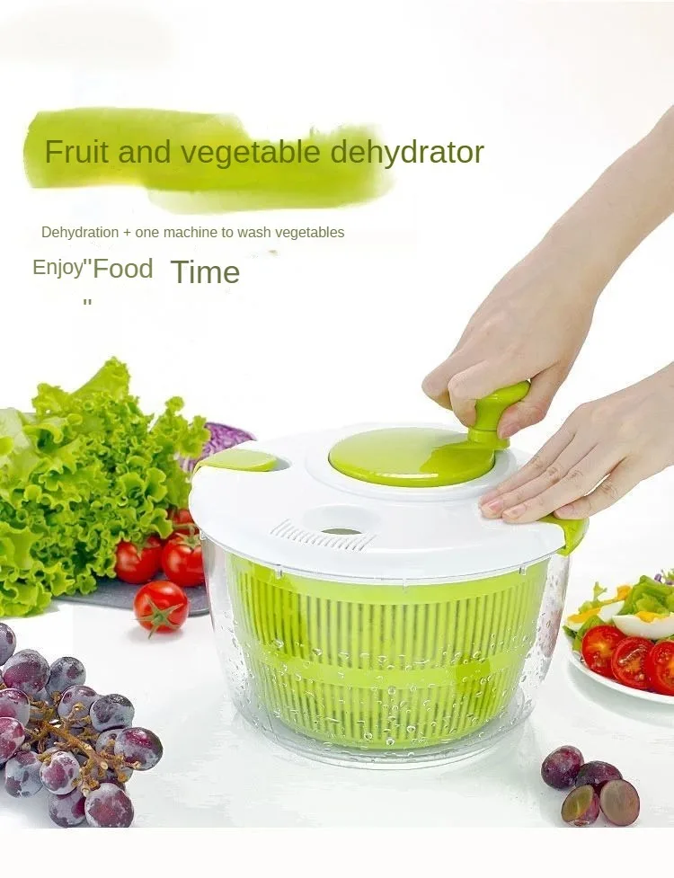 5L Fruit Drain Vegetable Dryer  Large Salad Spinner For Wash dehydrator Household kitchen tools Hand dryer Water dispenser
