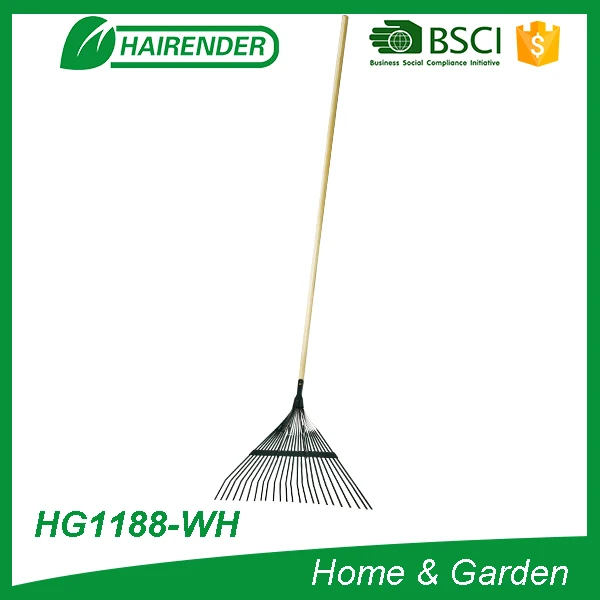 
24T powder coating China black metal leaf rake 