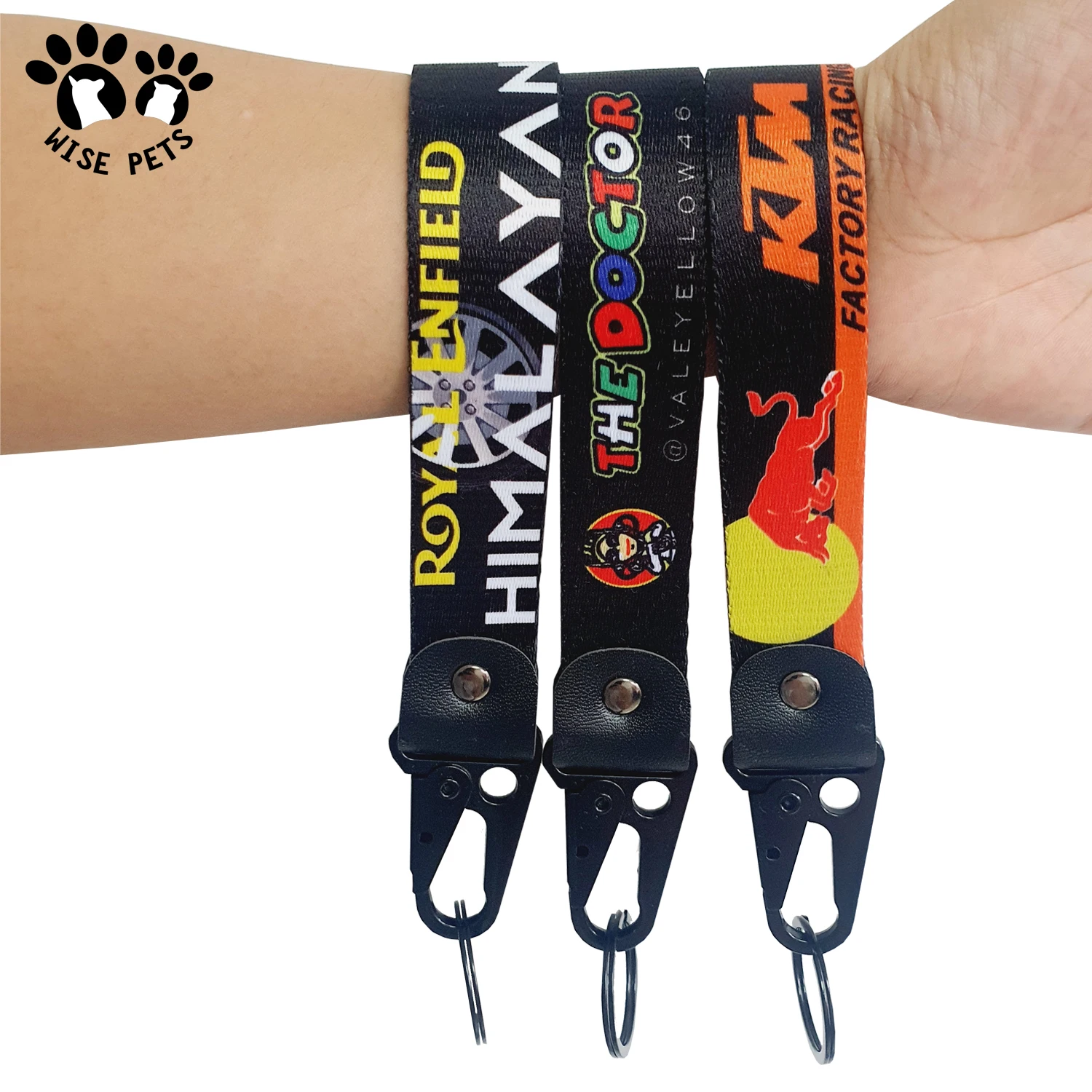 Promotion Factory Wholesale PVC Rubber Patches Eagle Hook Olecranon Key Chain Carabiner Short Nylon Strap Keychain With Lanyards