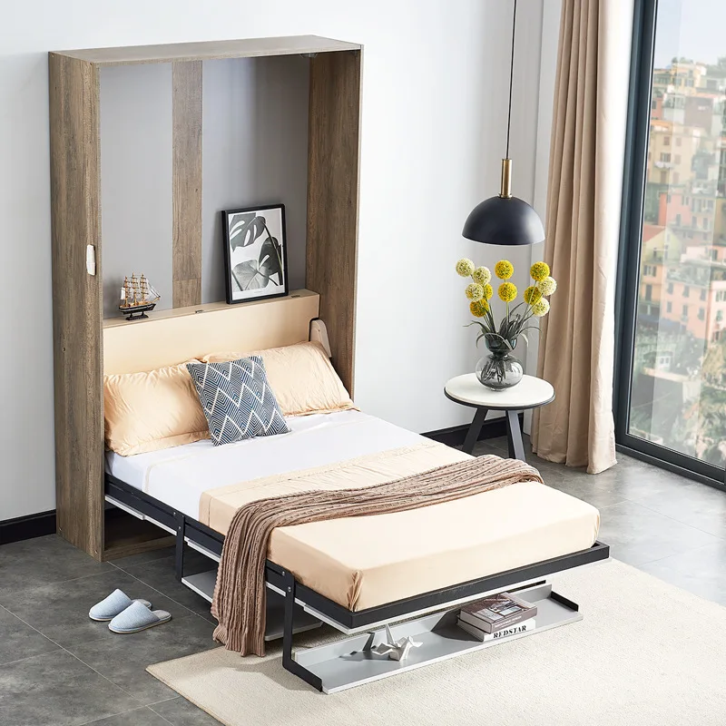 Multipurpose Space-saving Furniture Bed Murphy Hidden Wall Bed Revolving Vertical Modern Ottoman Horizontal Folding Custom Pine