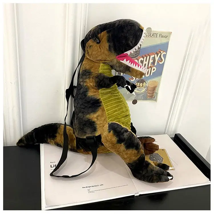 Stuffed PP Cotton Dinosaur Backpacks Children Casual Bags Cartoon Animal Dinosaur Plush Backpack Wholesale