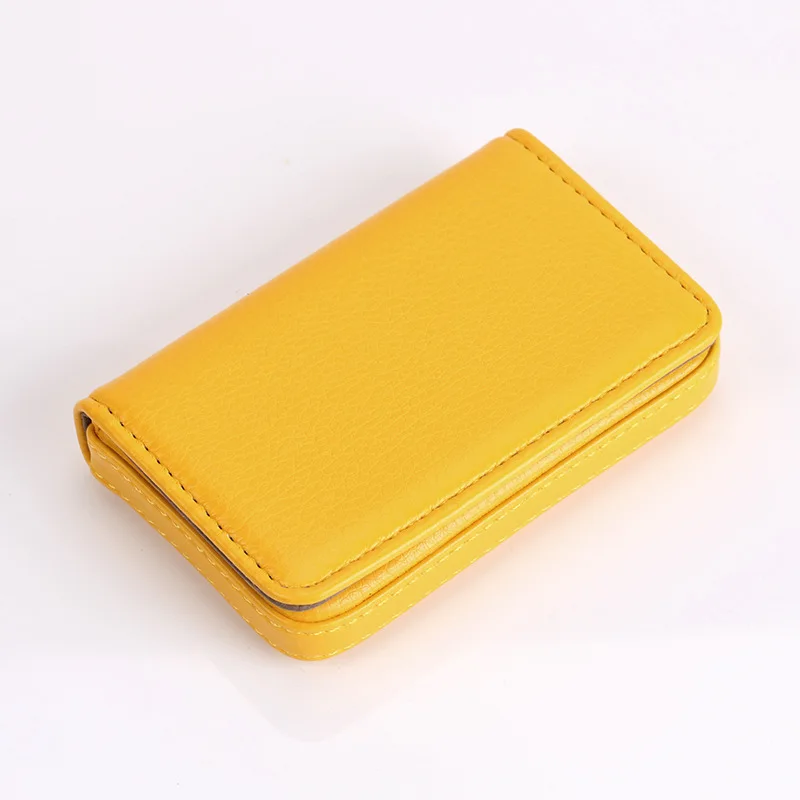Custom PU Leather Card Holder for Men Business ID Card Holder Supplier with Magnetic Buckle