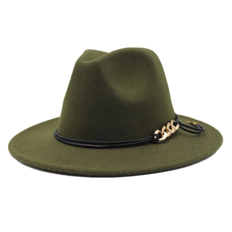18 Colors High Quality Wholesale Fedora Hat For Men Different Color Wide Brim Fedora Hat For Women Belt Buckle Fedora Hat