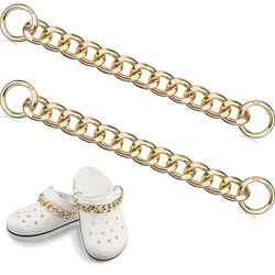 2 Pieces Metal Shoe Charms Chain DIY Hanging Shoe Chain Charms Shoe Chain with Buckle for Birthday Halloween Christmas