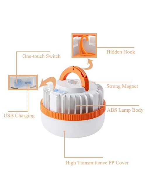 Best selling portable compact convertible 200W 300W emergency USB  camping fishing outdoor led light