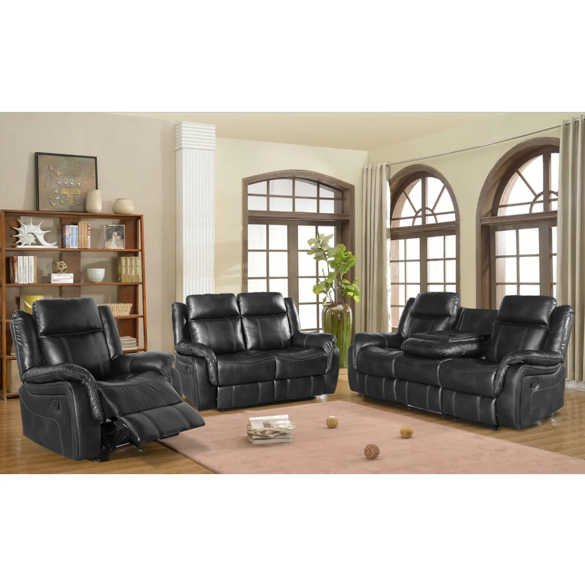 electric recliner sofa China goods import small furniture l shaped leather sectional couch with chaise electric recliner sofa