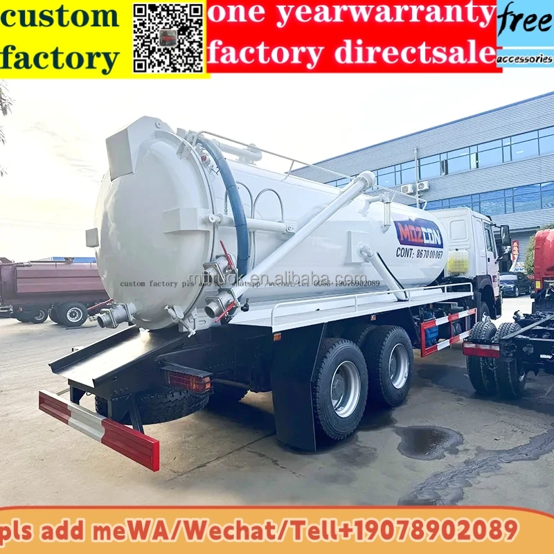 DIESEL Manual Right hand drive vacuum pump sewage suction sludge waste tanker liquid waste disposal 10 wheel truck