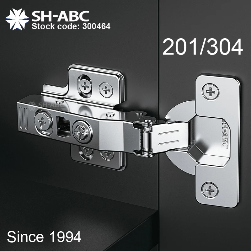 Factory stainless steel S/S SUS 304 201 clip on soft close full half  overlay insert inset kitchen cabinet door hinges hinge