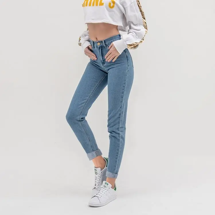 
Oem Girl Latest Top High Waist Highwaist Stylish Woman Plu Size Custom Denim Price Fit Boyfriend Jean 