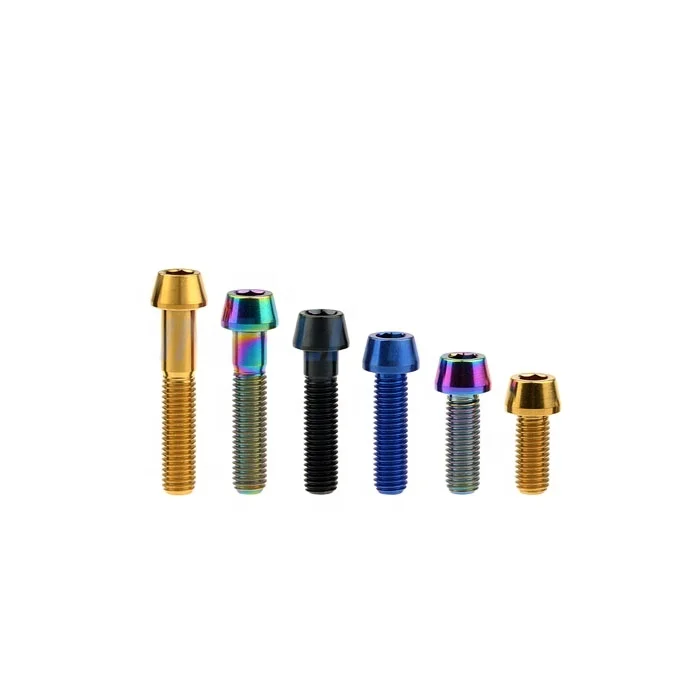 M4 M5 M6 M8 Titanium screw Socket Taper Head Anodized Color for motorcycle