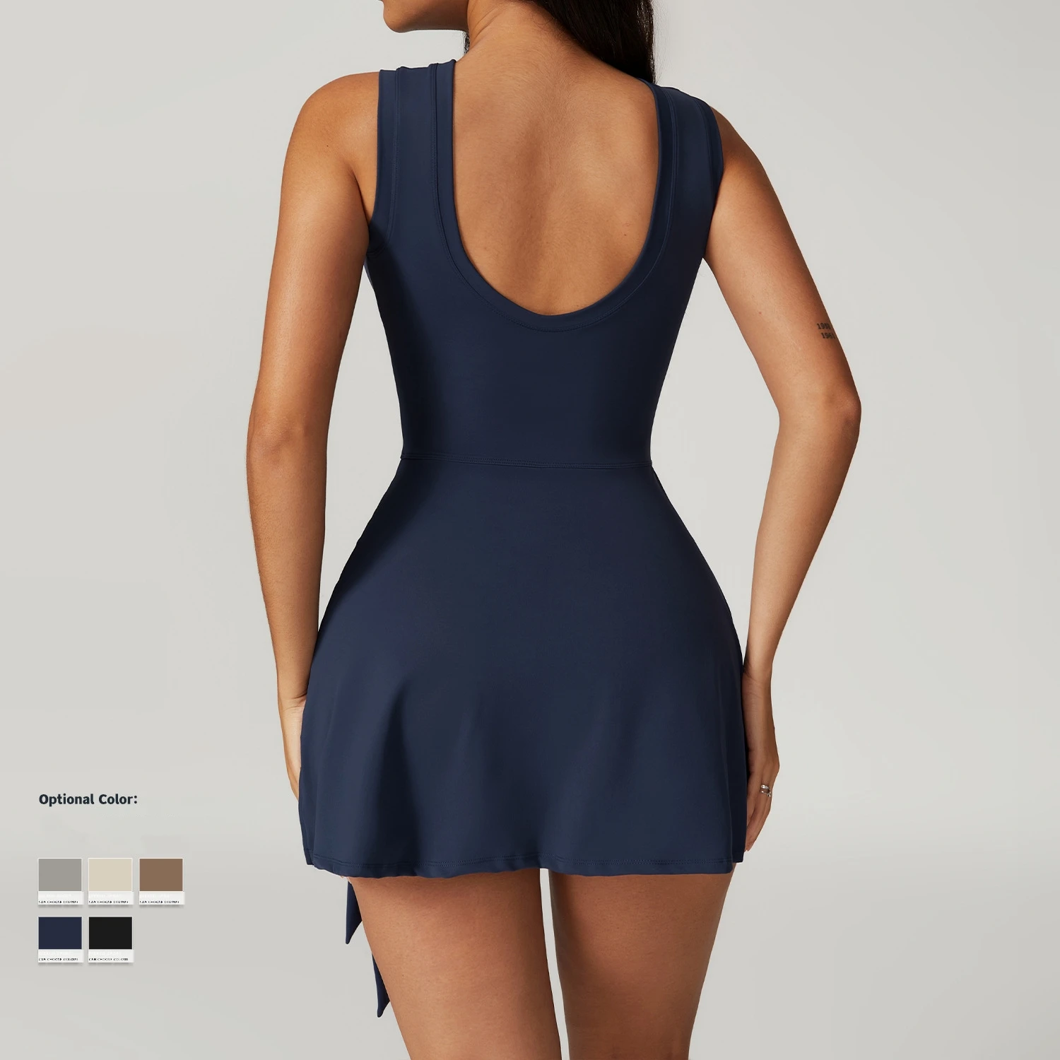 2 In 1 Anti-exposure Women Slimming Summer Sleeveless Beautiful Back Fitness Sports Golf Skirts Yoga Tennis Dress With Shorts