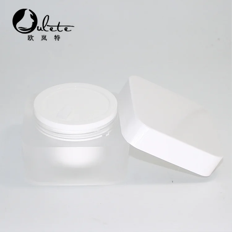 white square acrylic cosmetic jar  frosted facial moisturizer cream jar 30g 50g