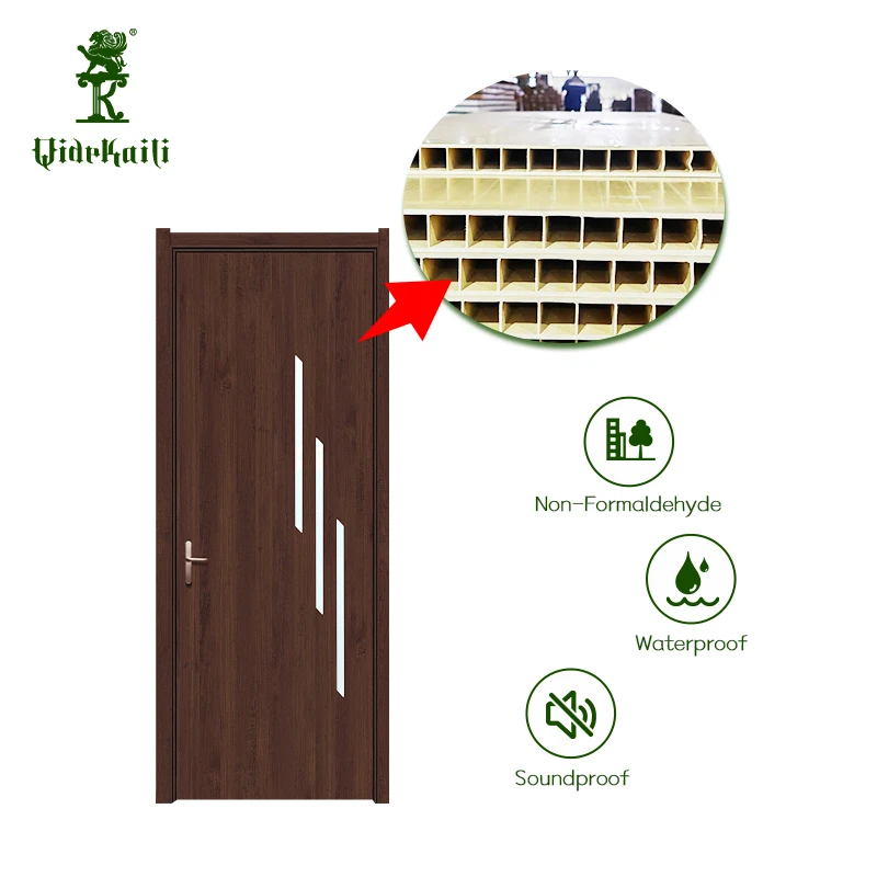 Environmentally Friendly Wooden Plastic Composite Interior PVC Bathroom Door