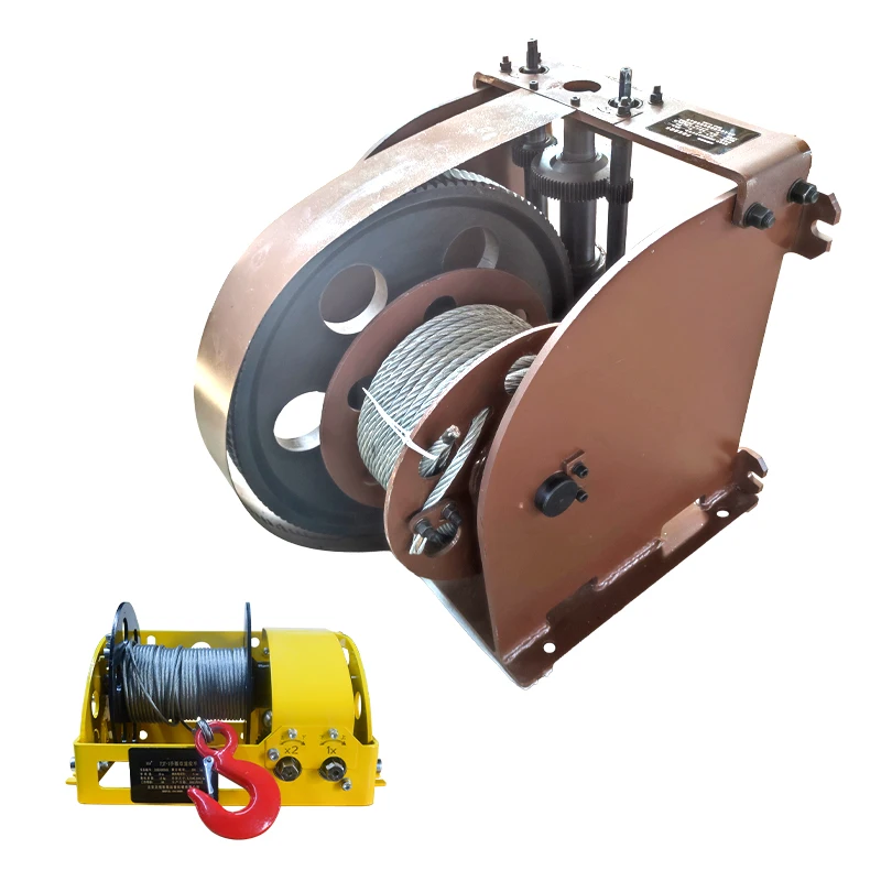 Manual 10 tonne wire pulling winch, 5 tonne wire pulling winch, fixed tightening heavy duty hand cranked