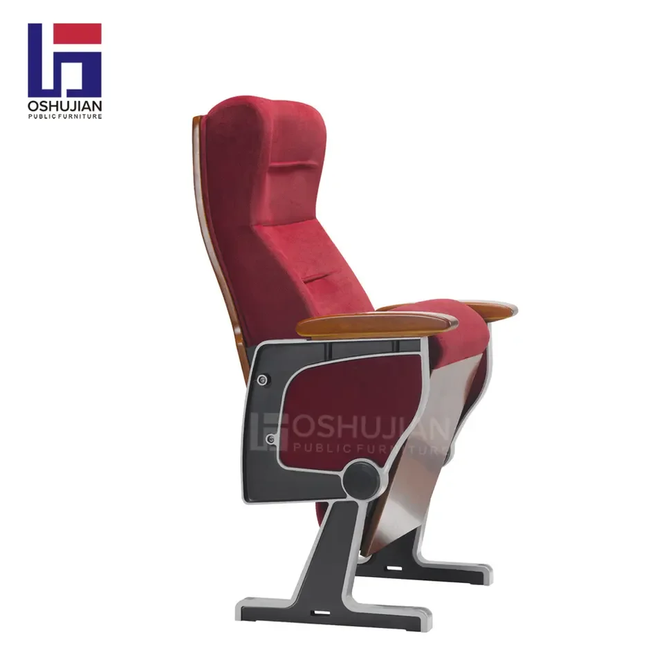 Oshjian commercial cinema hall school  folding seating auditorium chair with writing pad