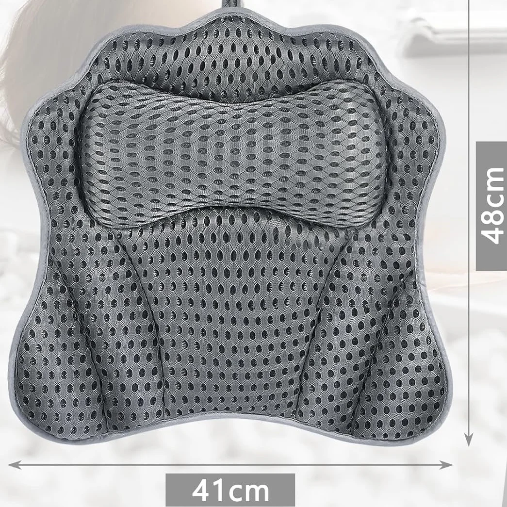 4D Air Mesh Thick Soft Bathtub Pillow Back Neck Support Pillow, Spa Cushion for Tub Relaxing Headrest Bath Pillow in Stock
