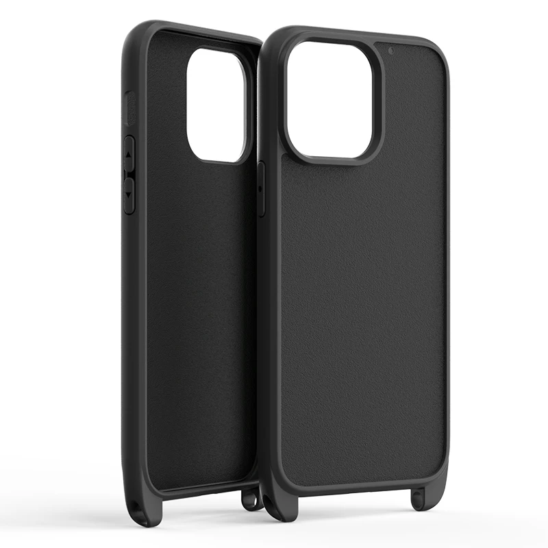 Newest Low Price Sublimation Groove Blank Tpu Pc Lanyard Mobile Phone Back Case For Iphone 14