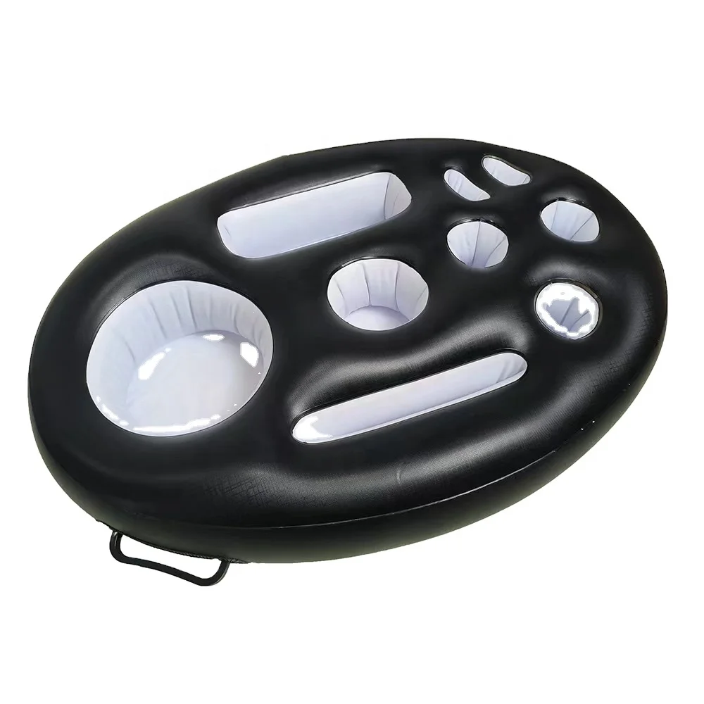 High quality store explosive summer water inflatable eight-hole cup holder floating tray seat beverage fruit cup holder