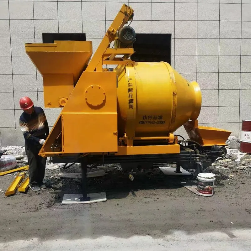 High quality manufacturer cheap small diesel concrete pump with mixers machine