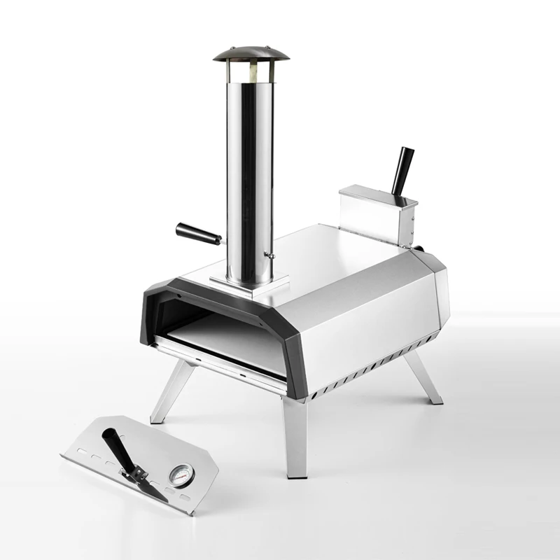 Портативная печь для пиццы на дровах 13 печей приготовления открытом воздухе с камнем встроенным термометром и кожурой