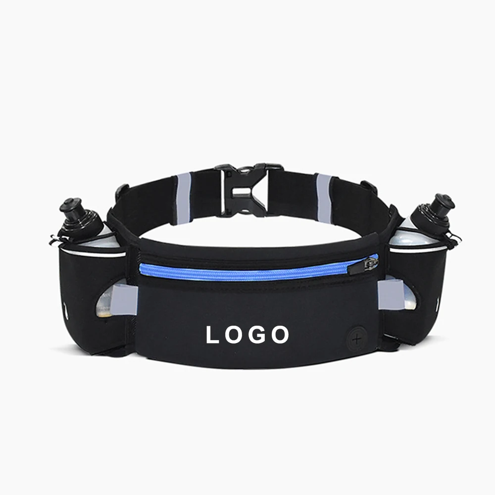 Triathlon Marathon Waist Sport Running Belt Bag Fanny Pack Zero Bounce Design Hydration Running Belt with Bottles