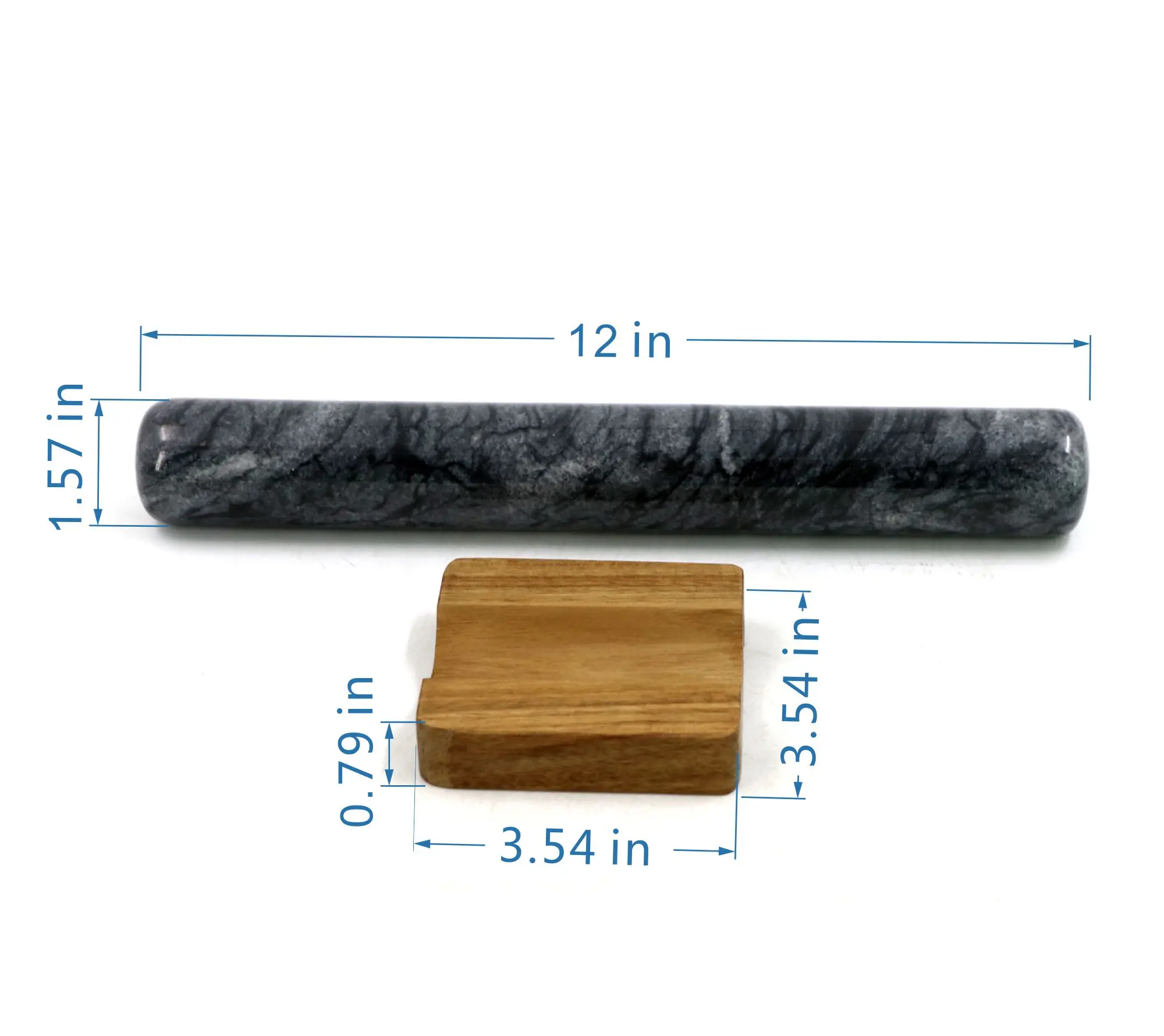 Скалка под мрамор 12 дюймов с многофункциональной деревянной основой, 30 см, каменные инструменты для выпечки
