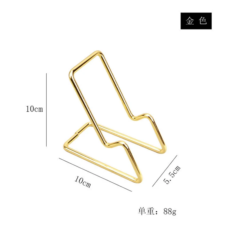 Metal wire Phone Holder Desktop Stand Phone holder clips gold / rose gold colors