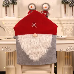 Holiday Party Decorations Factory Wholesale Santa Claus Red Hat Christmas Chair Set Christmas Family Restaurant Decor Chairs Set