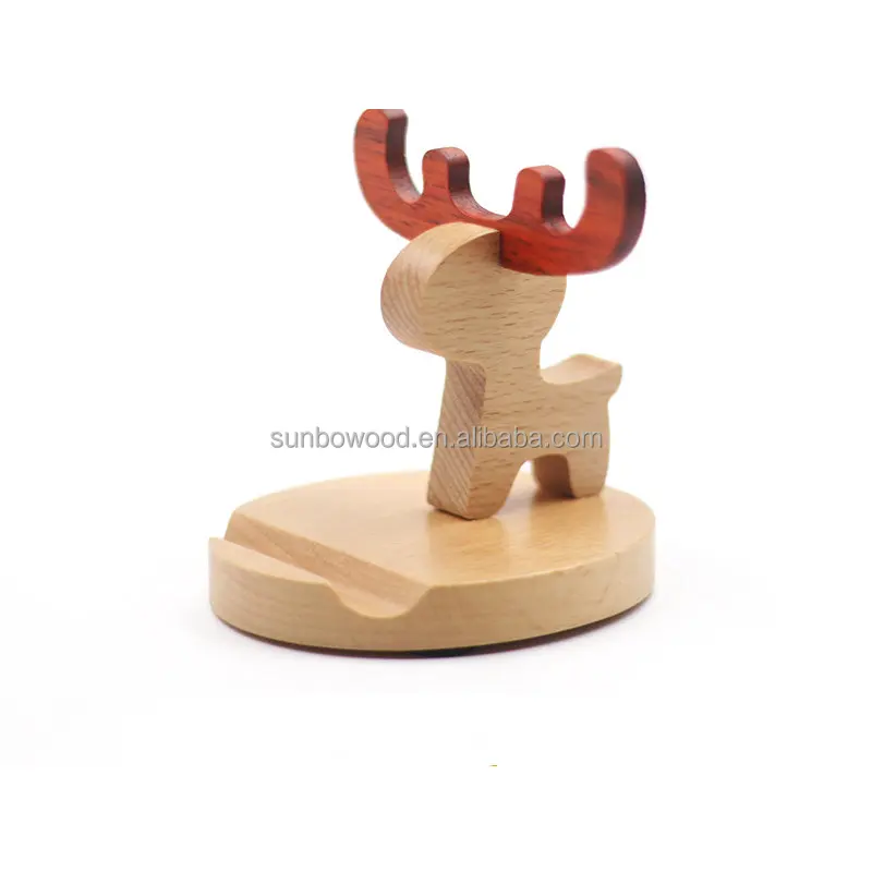 Simple business gift wooden  mobile phone holder  laser company logo  custom phone holder wood