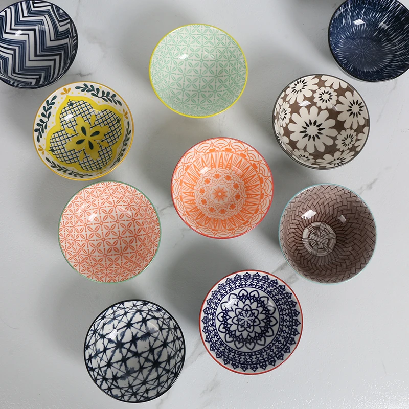 wholesale good grade ceramic white porcelain small bowl with custom designs 4.5 inch bowls