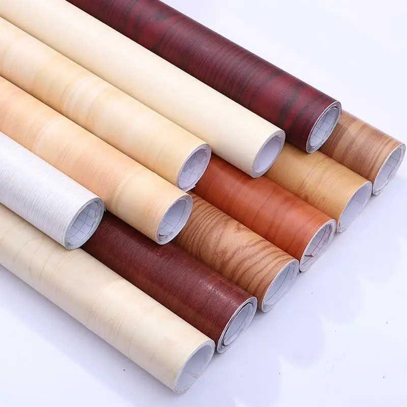Natural Wood Grain Vinyl PVC Wooden Effect  Furniture Self Adhesive Decorative Film Wall Paper Sticker 3d Wood Veneer Wallpaper