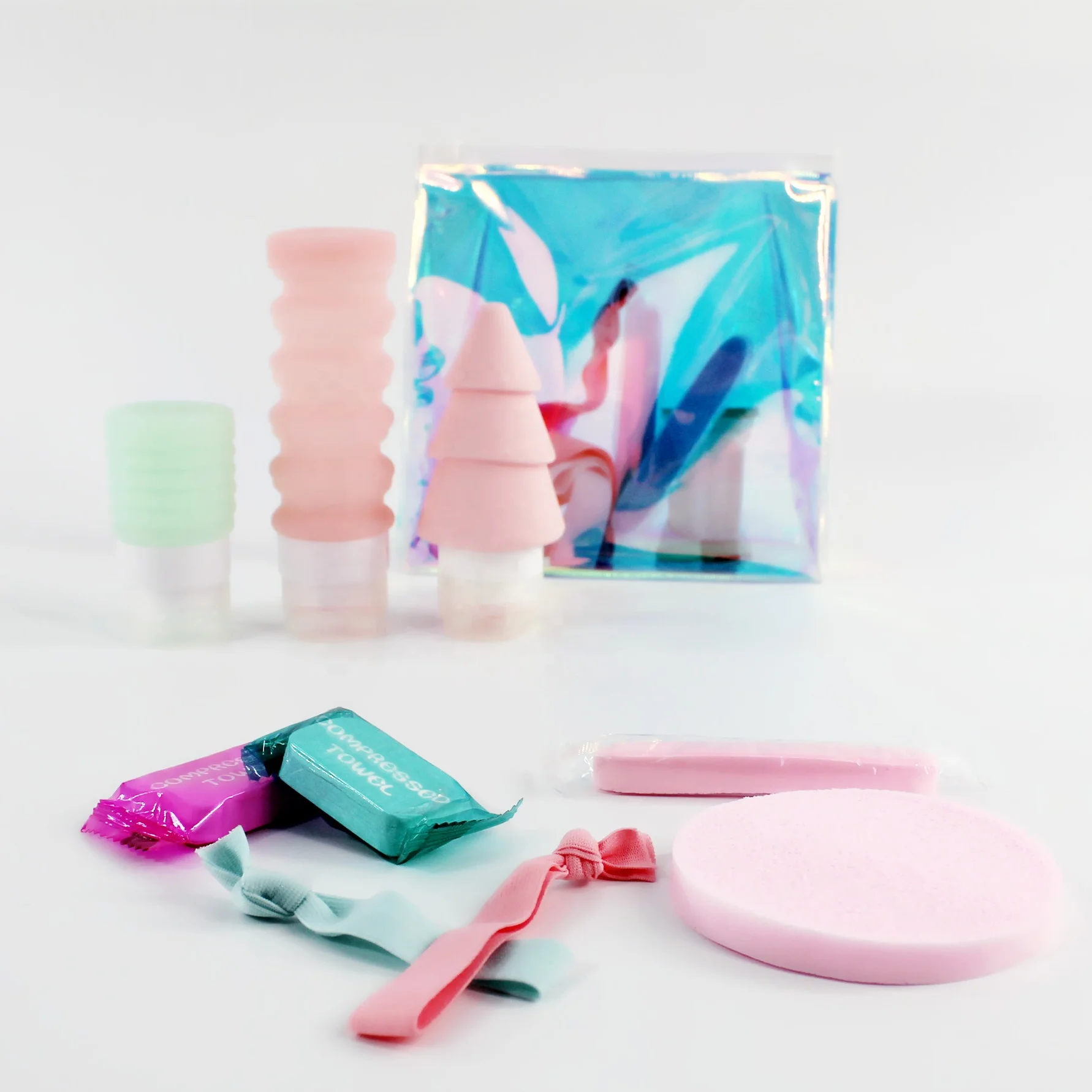 EASETRIP Hotselling Travel Foldable Silicone Bottle Travel Kit Gifts reusable skincare travel kits For Women facial kit