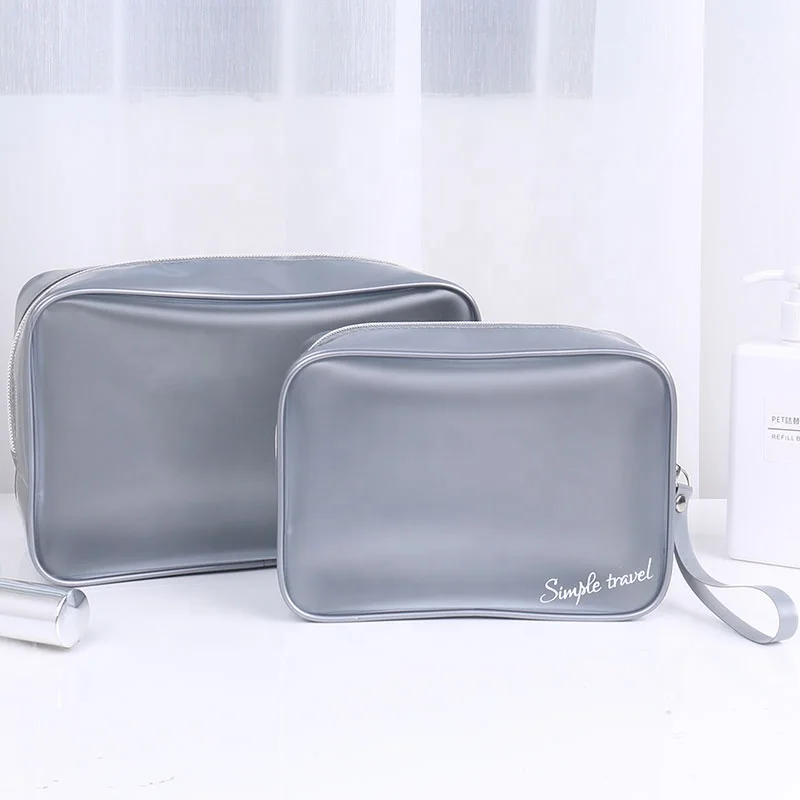Wholesales Waterproof Minimalist PVC Cosmetic Bag Clear Zipper Makeup Bag Toiletries Bag Transparent Frosted OEM Customized Logo