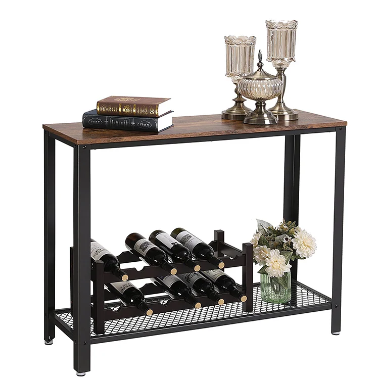 Industrial Vintage Wood Iron Tall Entrance Hallway Console Tables