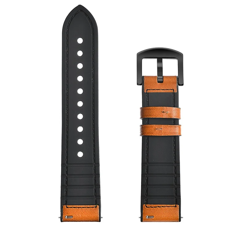
Manufacturer genuine calf watches straps silicon compound quick release mens silicone bands leather rubber watch strap 