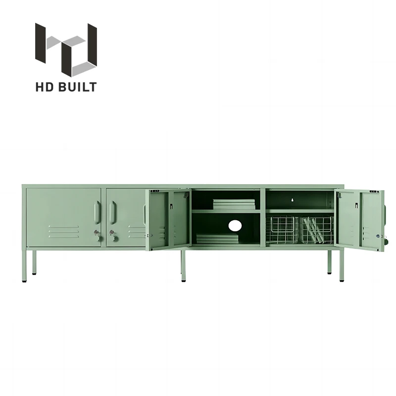 Factory Price Modern Design Home Furniture Blue Pink Colorful Steel TV Stand Metal Legs Storage TV Living Room Cabinet