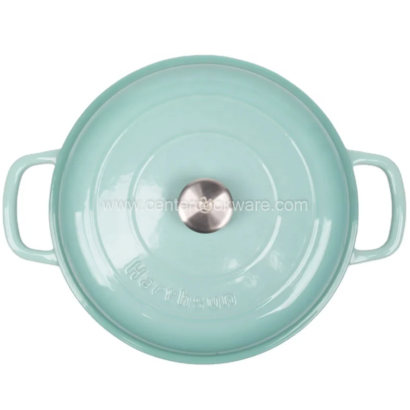 Factory Manufacturers Cookware 30CM Enameled Cast Iron Shallow Casserole Seafood Pot Pan with Cover