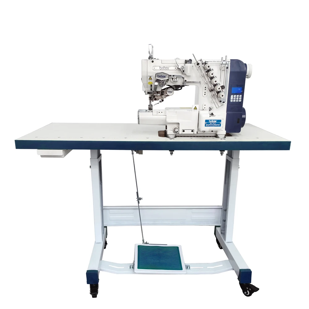 BR-787X Stepper Motor Full Automatic Super high Speed Industrial Cylinder-bed Interlock Sewing Machine Britex Factory