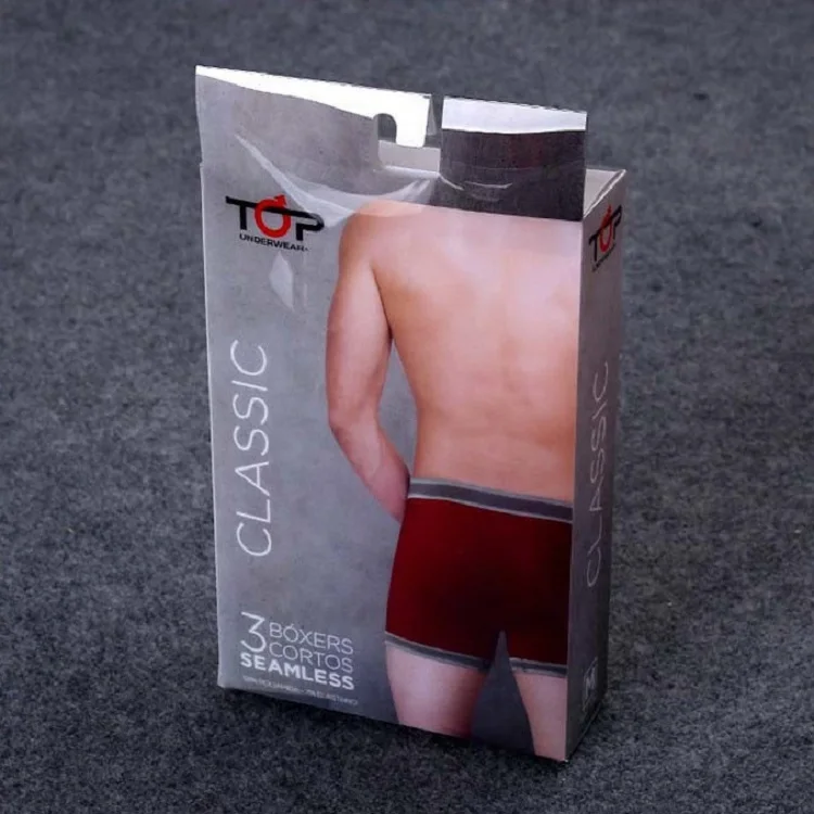 PVC PET Custom Womens mens retail underwear plastic packaging box transparent PP plastic box for underwear packing