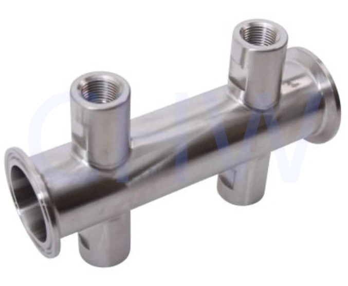 
Sanitary stainless steel high quality Tri Clamp 1.5 in. x (4) FNPT 38 in SS304 SS316L manflod DIN SMS ISO 3A BPE IDF AS BS 