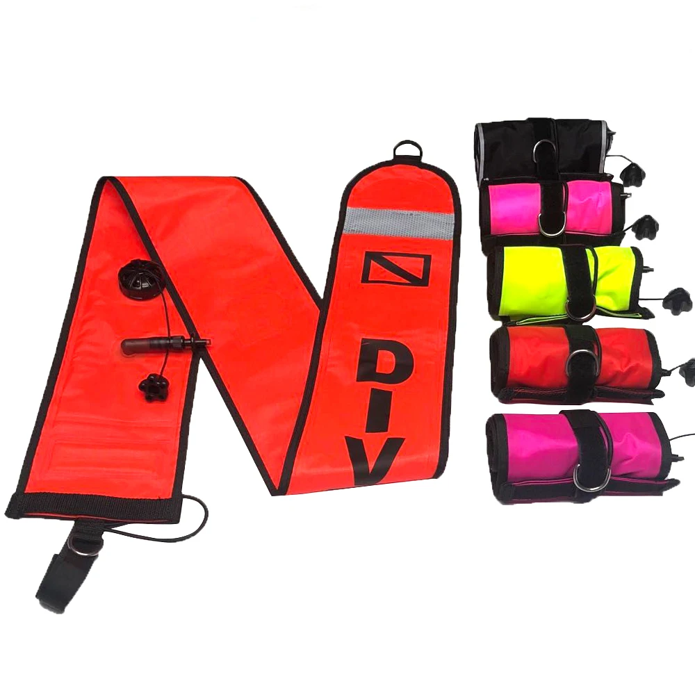 210 Denier Nylon Dive Accessories SMB Diving Inflatable Surface Marker Tube, Diving Marker SMB Surface Signal Buoy