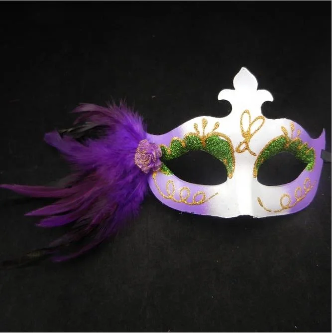 Halloween Christmas Luminous feather mask for masquerade party