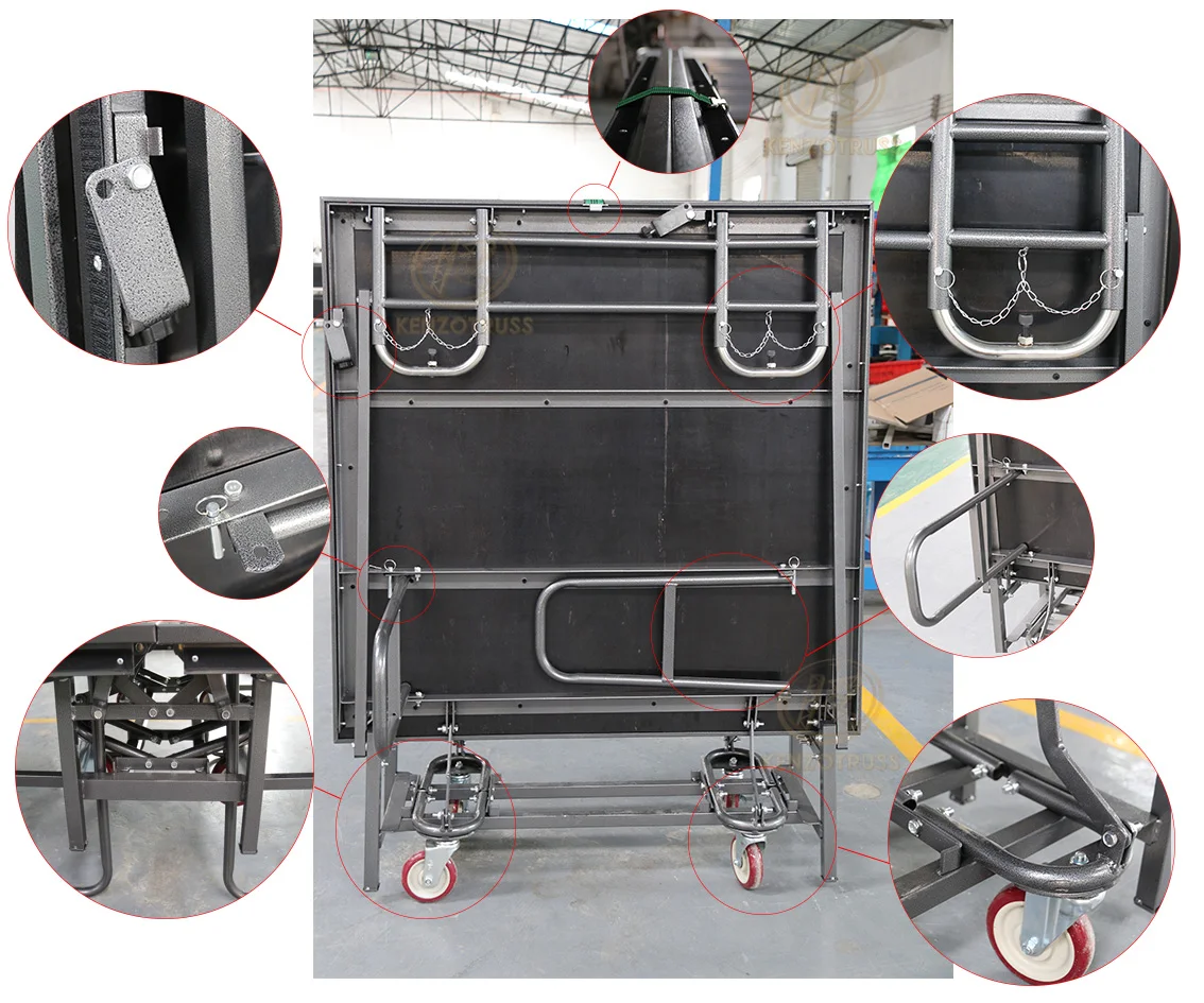 Collapsible portable folding hotel steel frame moving  stage