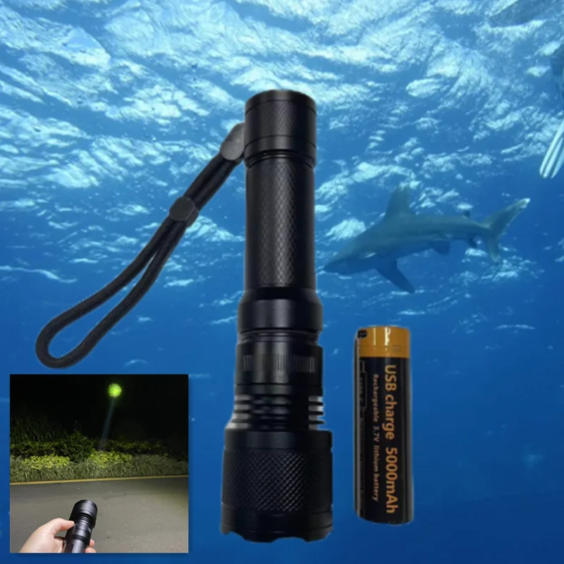 Scuba Underwater Flashlight 4 Mode Activity Super Bright Portable Flashlight Diving Torch
