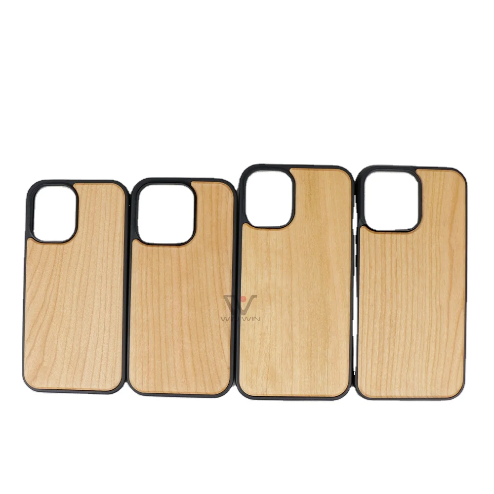 Wood Cell Phone Case For Iphone 16 Pro Max  Laser Engraving Wooden Phone Case Rosewood Cherry Bamboo Bulk Wood Phone Cases