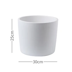 Indoor floor simple matte large succulent pot 12 inches huge white ceramic planter pot with bamboo stand