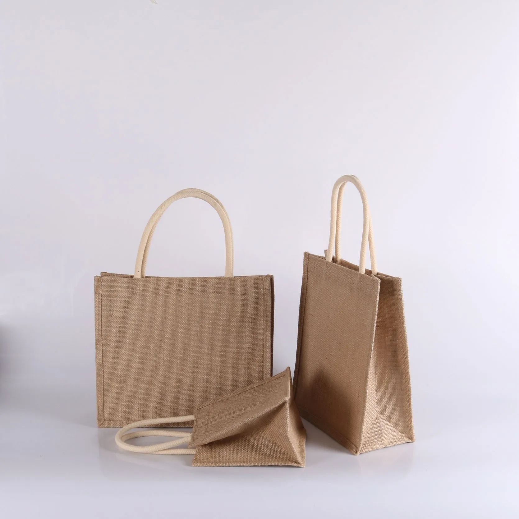 Wholesale tote plain shopping jute bag