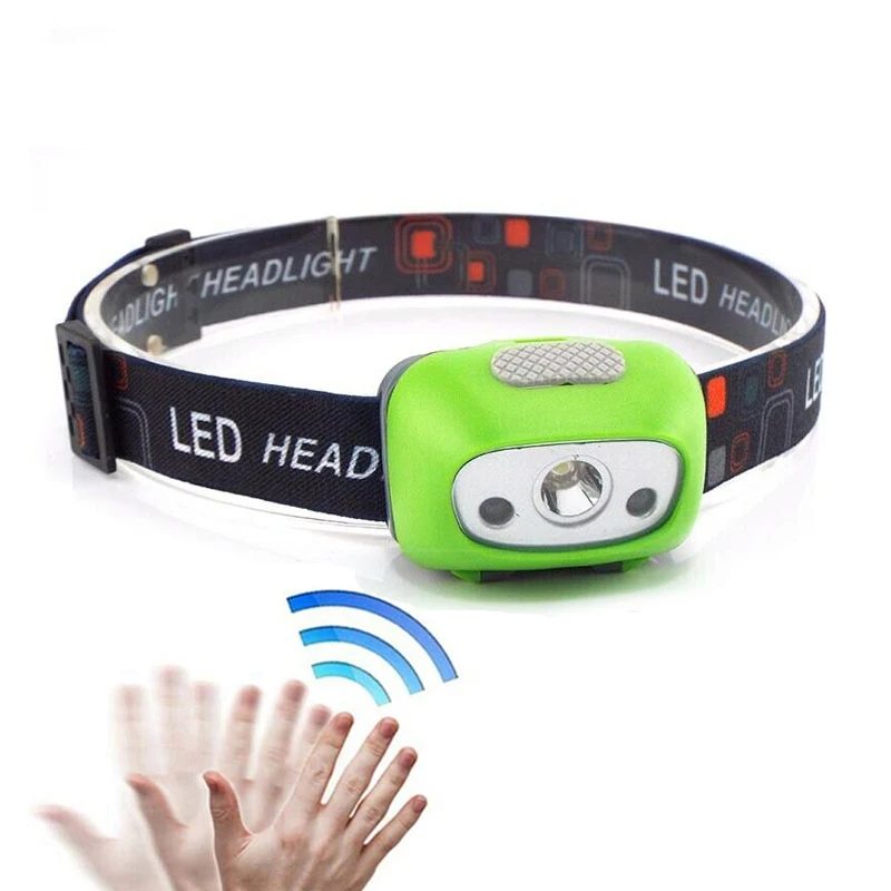 High Power LED head lamp Motion Sensor headlamp lightweight head torch light AAA battery power Other Camping travel accessories