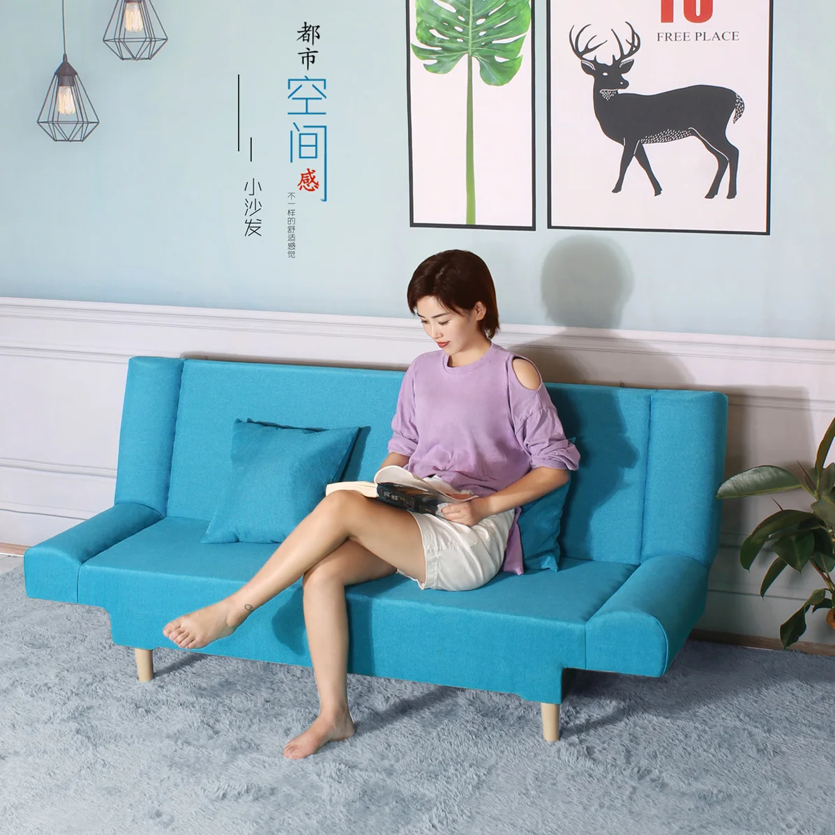 bed folding sofa two people three people lazysimple sofa living room temporary office sofa