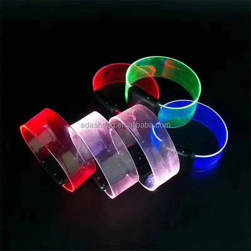Браслет Dasheng Rave Glow с индивидуальным логотипом браслет из ТПУ активируемый музыкой неоновый мигающим светом светодиодный магнитный